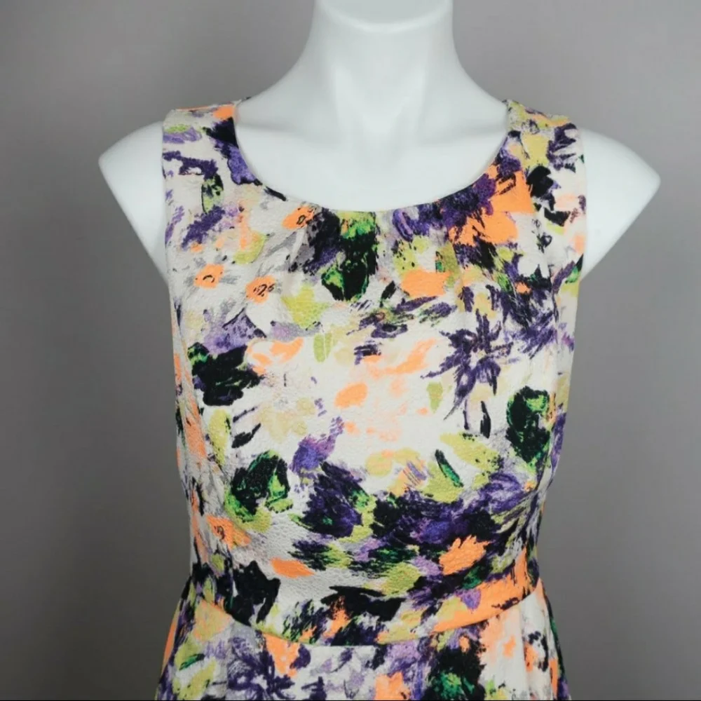 Anthro Maeve Neon Splash Dress Size 10 - Picture 2 of 8